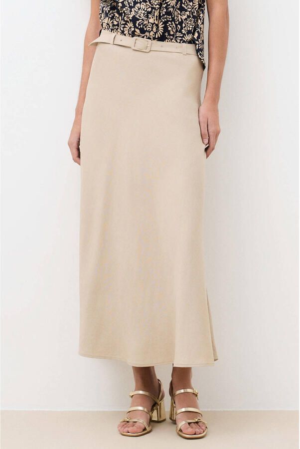 Caroll linnen maxi rok beige