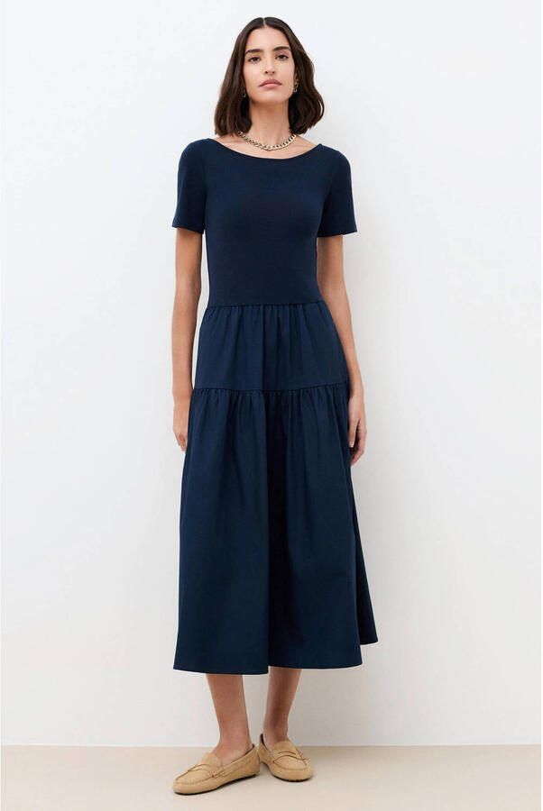 Caroll midi jurk marineblauw