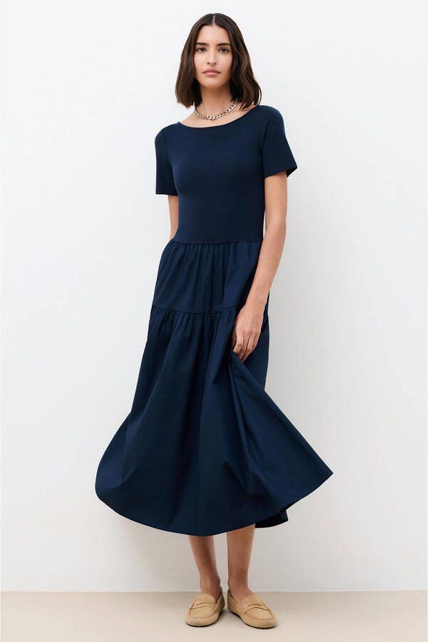 Caroll midi jurk marineblauw - Foto 2
