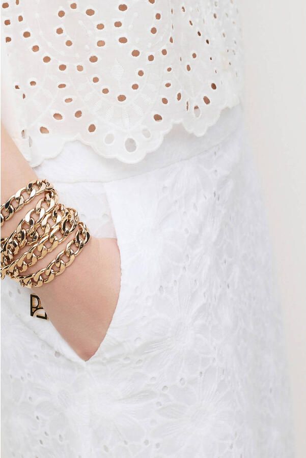 Caroll midi rok broderie wit - Foto 3