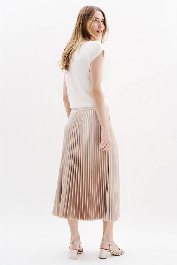 Caroll plissé rok met glitter beige - Foto 2