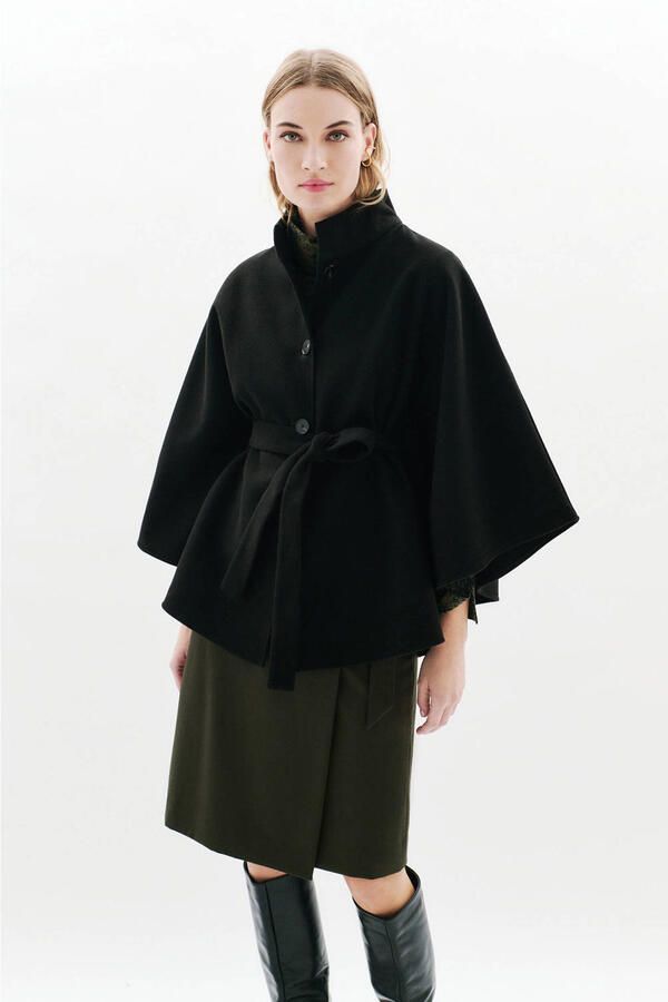Caroll poncho-jas zwart