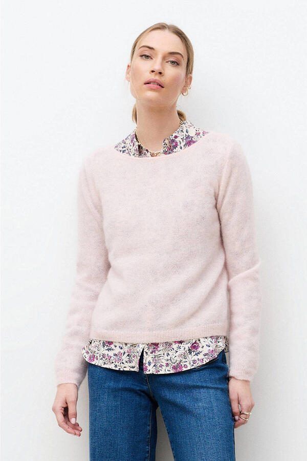 Caroll pullover met wol lichtroze