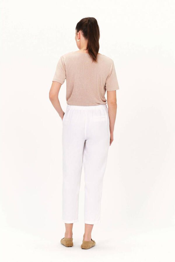 Caroll relaxed regular waist casual broek met linnen wit - Foto 2