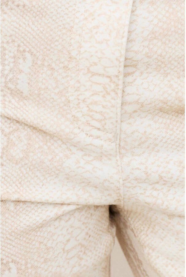 Caroll slim regular waist casual broek met dierenprint ecru - Foto 2