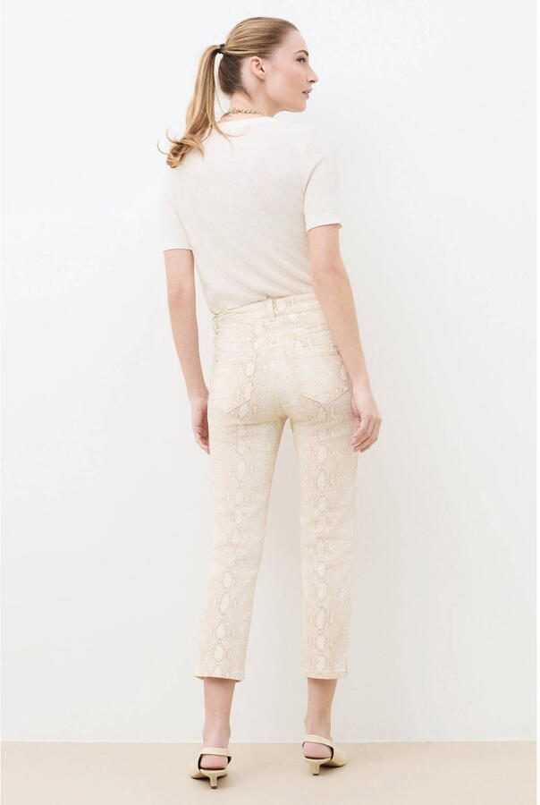 Caroll slim regular waist casual broek met dierenprint ecru - Foto 3