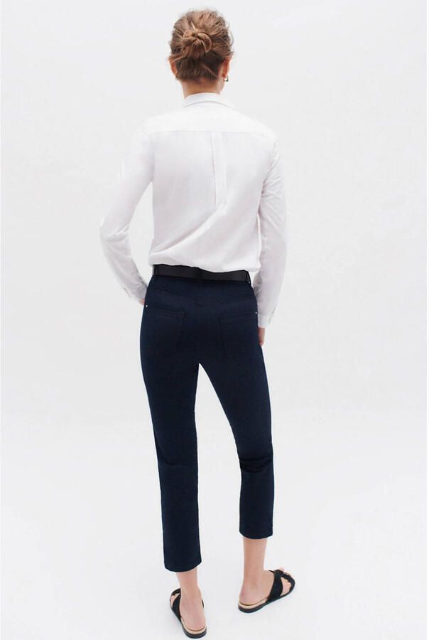 Caroll slim regular waist cropped broek marineblauw - Foto 2