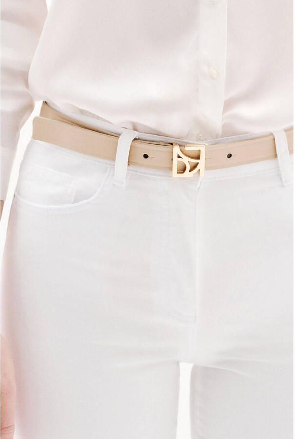 Caroll slim regular waist cropped broek wit - Foto 2