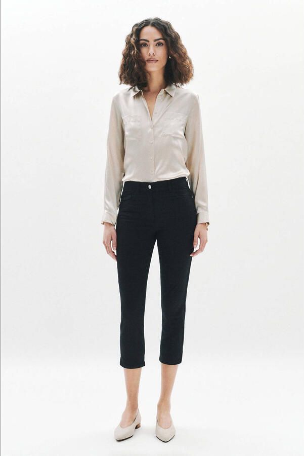 Caroll slim regular waist cropped broek zwart - Foto 2