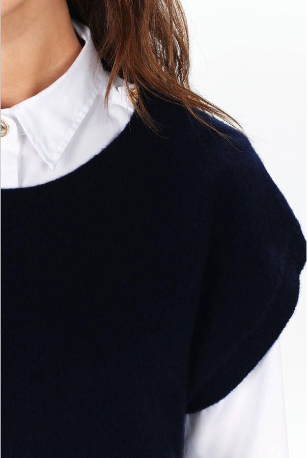 Caroll spencer met wol donkerblauw - Foto 2