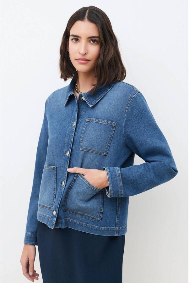 Caroll spijkerjas medium blue denim
