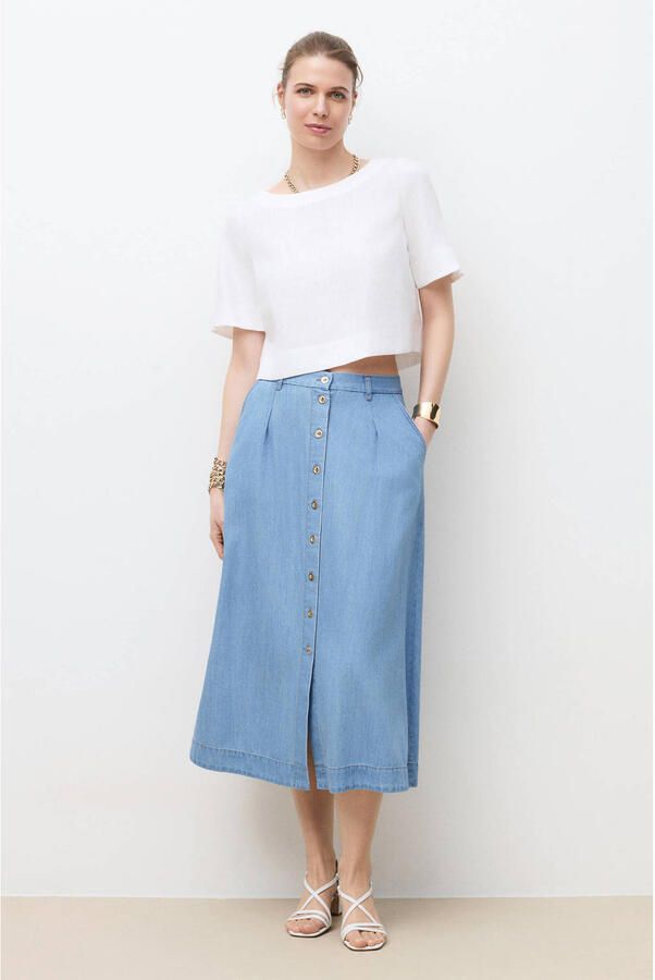 Caroll spijkerrok light blue denim