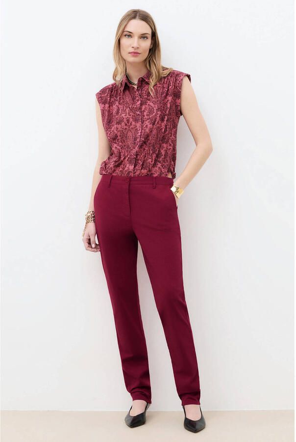 Caroll straight chino donkerrood - Foto 2