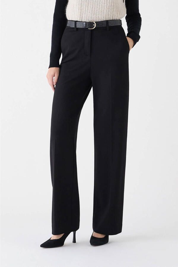 Caroll straight high waist broek zwart