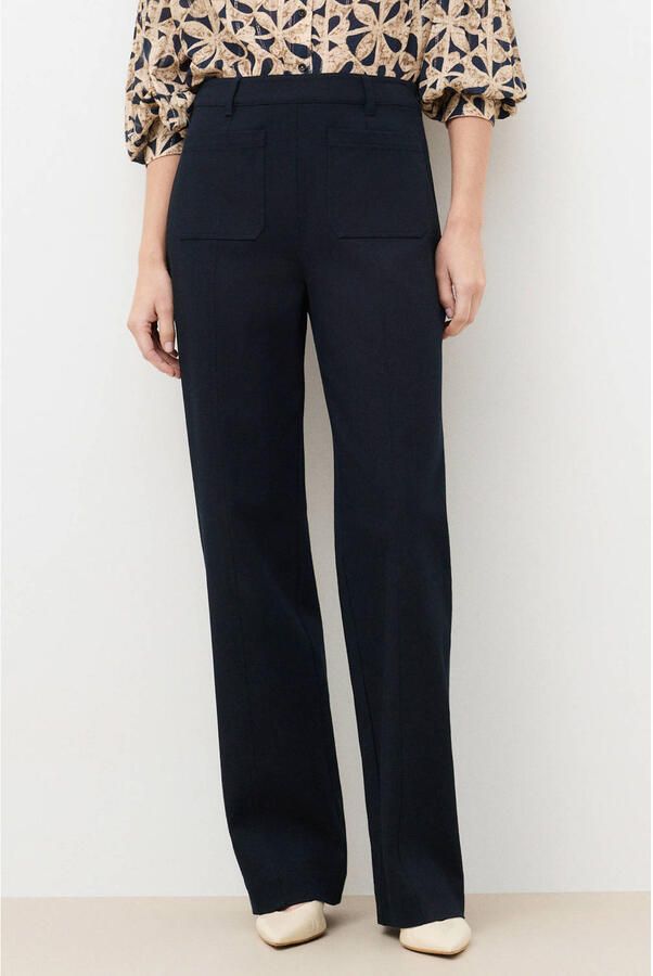 Caroll straight leg casual broek marineblauw