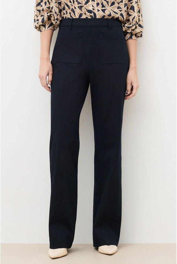 Caroll straight leg casual broek marineblauw - Foto 3