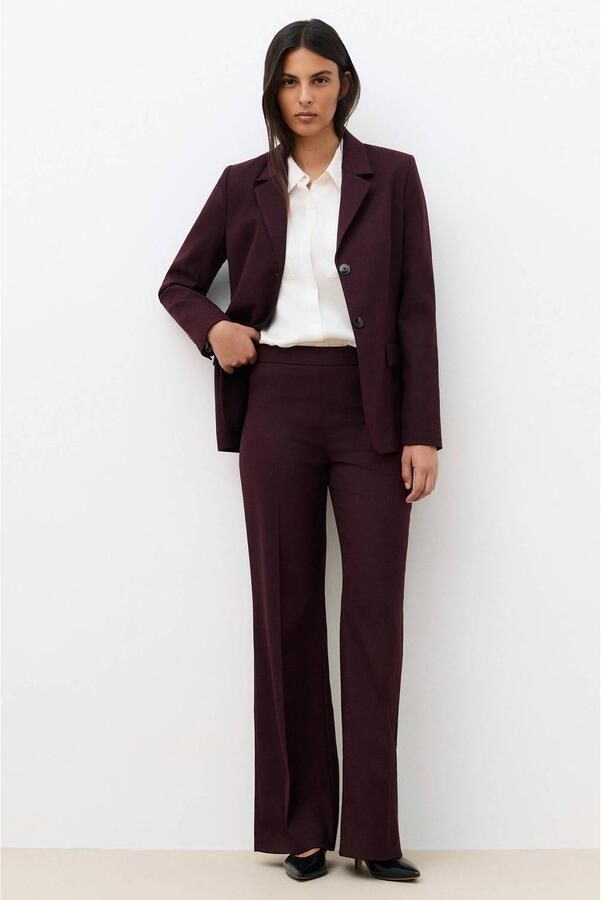 Caroll straight leg pantalon donkerpaars - Foto 3