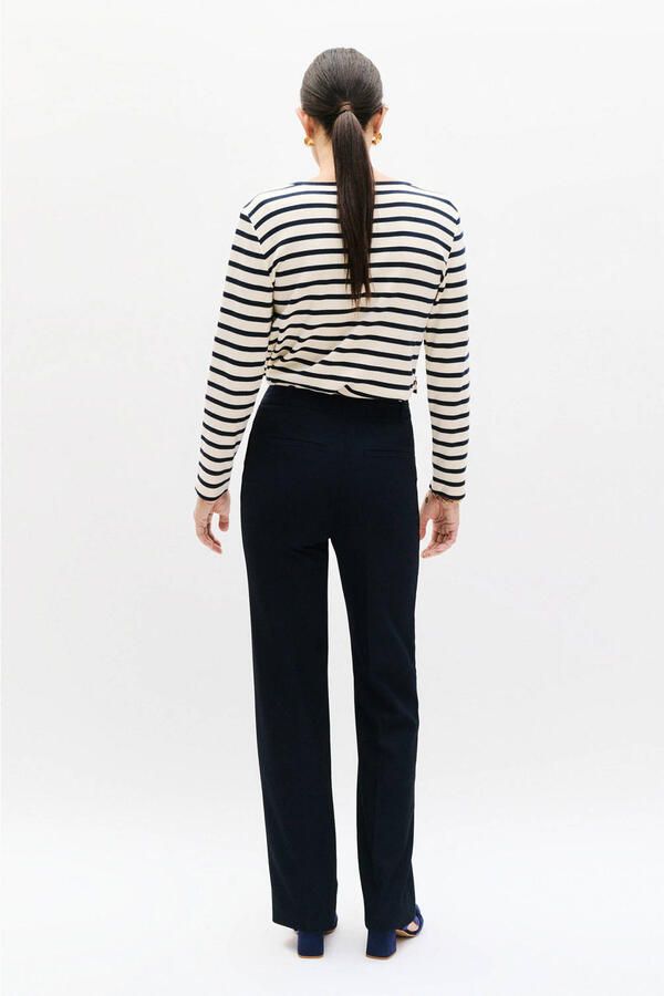 Caroll straight regular waist broek marineblauw - Foto 2