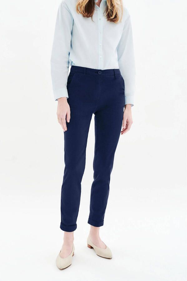 Caroll straight regular waist chino marineblauw