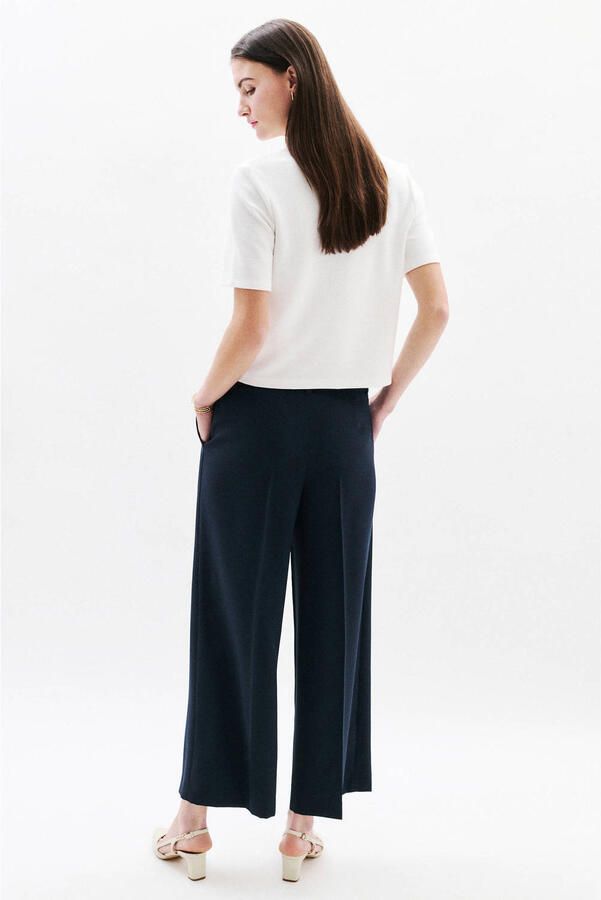 Caroll straight regular waist cropped broek marineblauw - Foto 2