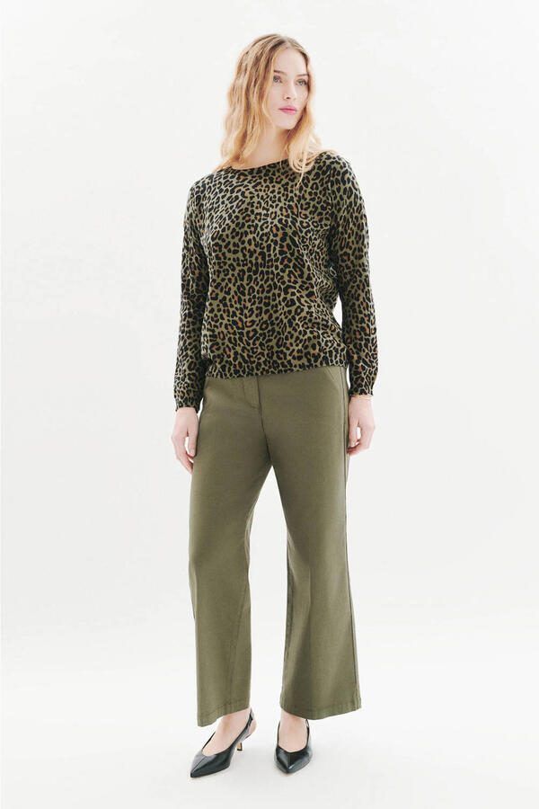 Caroll sweater met panterprint groen - Foto 3