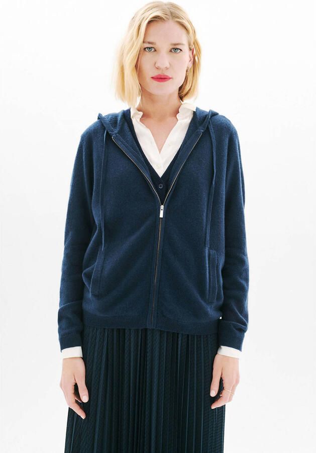 Caroll sweatvest met wol donkerblauw