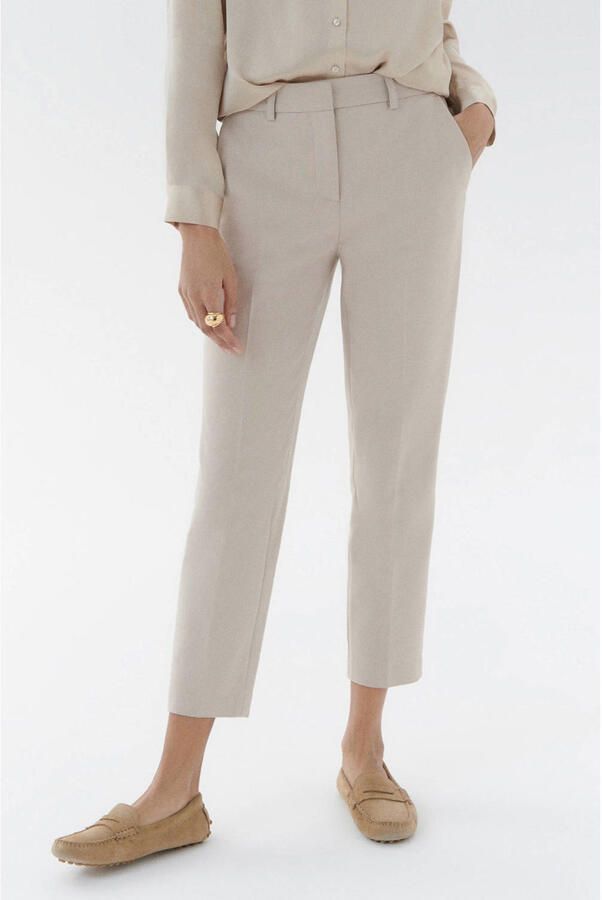 Caroll tapered regular waist pantalon beige