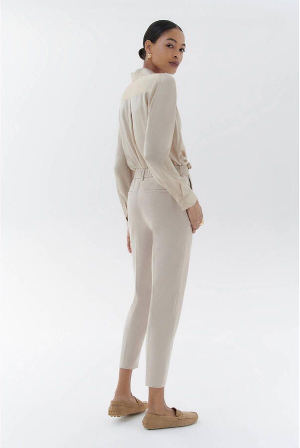 Caroll tapered regular waist pantalon beige - Foto 2