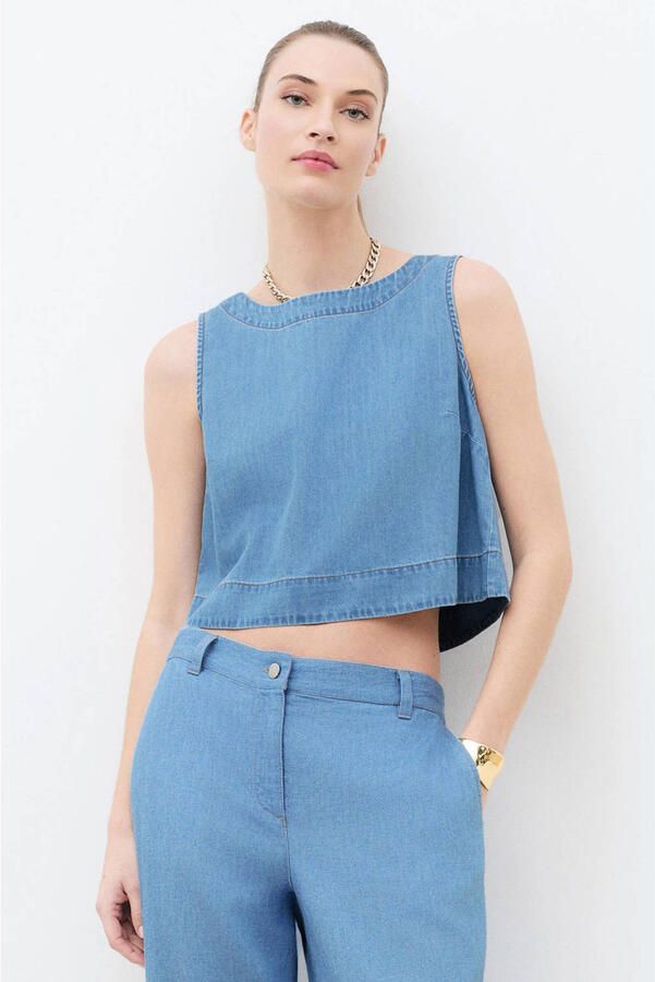 Caroll top light blue denim