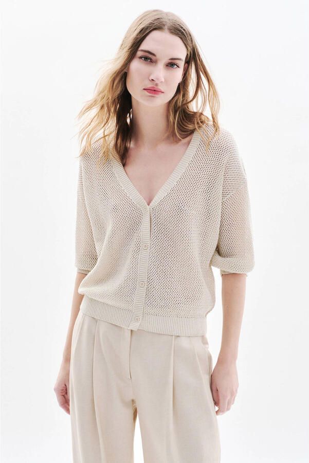 Caroll vest crème gebreid