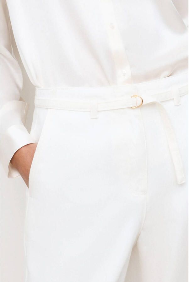 Caroll wide leg high waist casual broek ecru - Foto 3