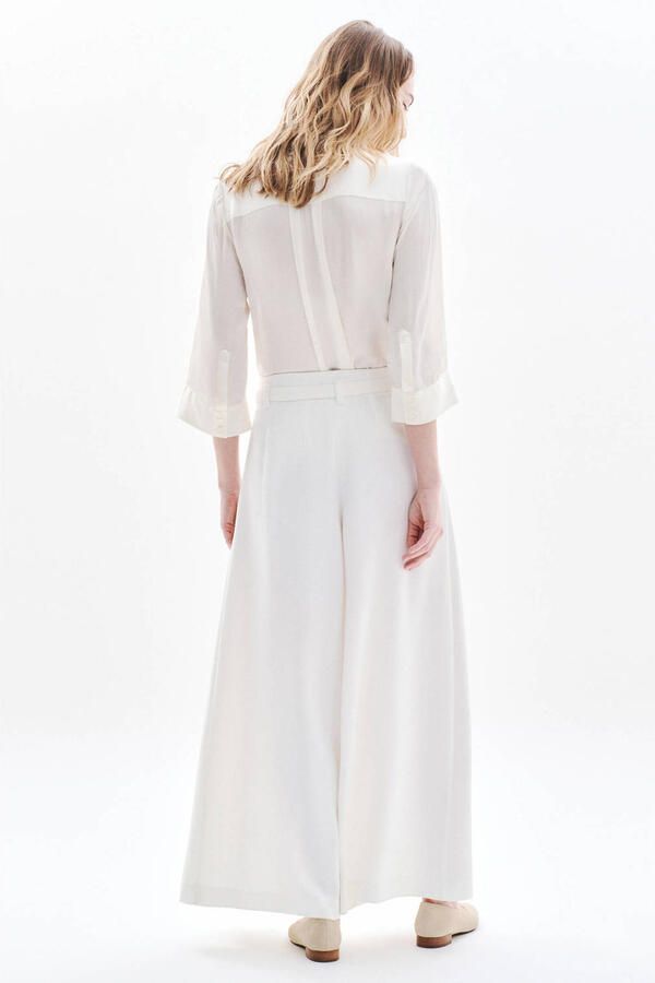 Caroll wide leg high waist palazzo broek ecru - Foto 3