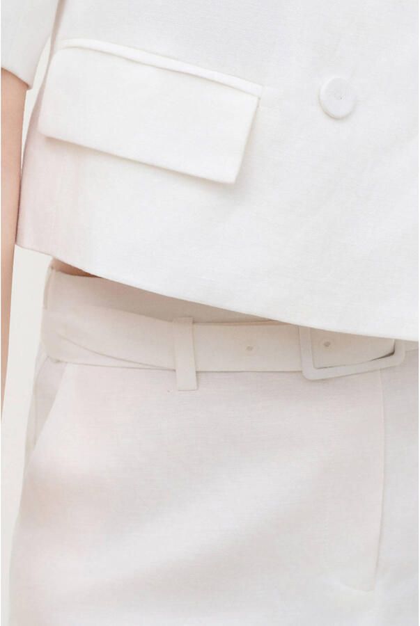 Caroll wide leg regular waist broek met linnen ecru - Foto 2