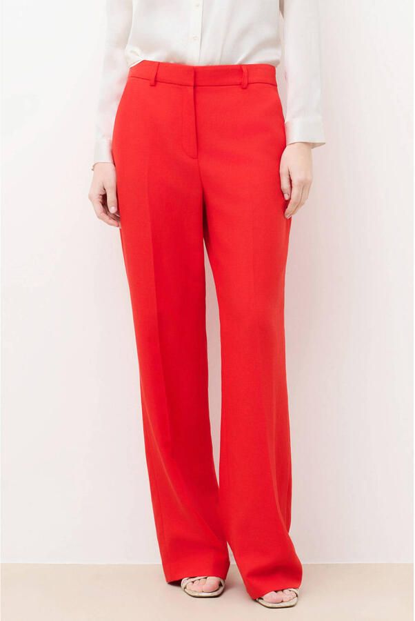 Caroll wide leg regular waist broek rood
