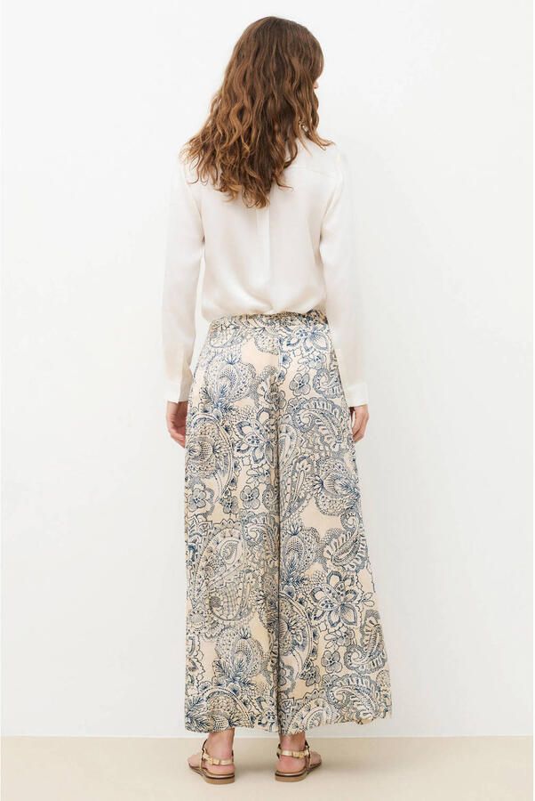 Caroll wide leg regular waist gebloemde broek ecru - Foto 2