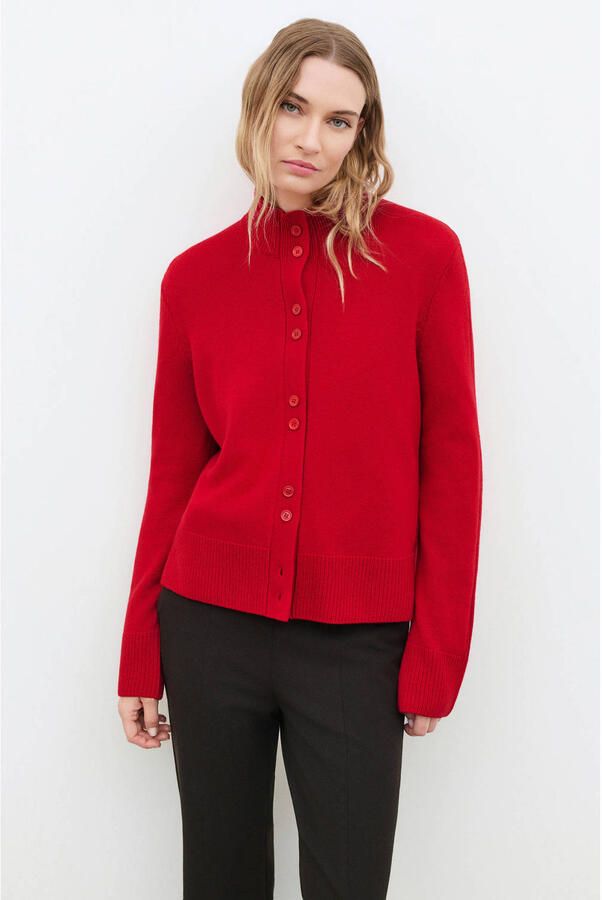 Caroll wollen gebreid vest rood
