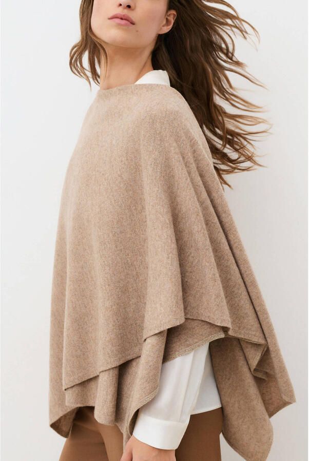 Caroll wollen poncho lichtbruin - Foto 2