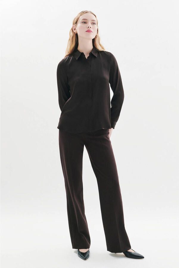 Caroll zijden blouse donkerbruin - Foto 3