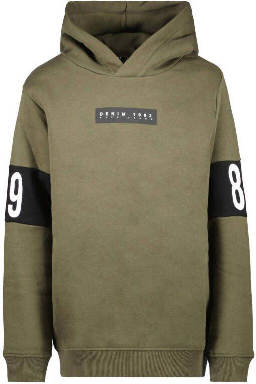 Cars hoodie FLOW met tekst armygroen Sweater Tekst 116