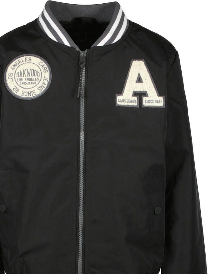 Cars baseball jacket JUSTIN met logo zwart wit Jas Jongens Nylon Opstaande kraag 152