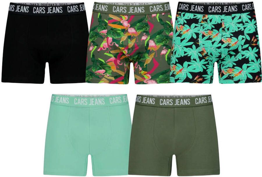 Cars boxershort groen zwart (set van 5)