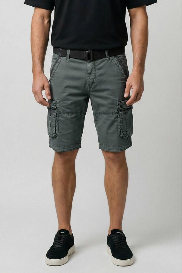 CARS JEANS Korte regular fit cargobroek met stoffen riem model 'DURRAS' - Foto 2