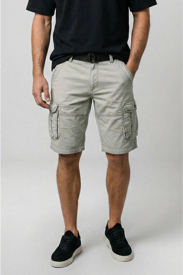 CARS JEANS Korte regular fit cargobroek met stoffen riem model 'DURRAS' - Foto 3