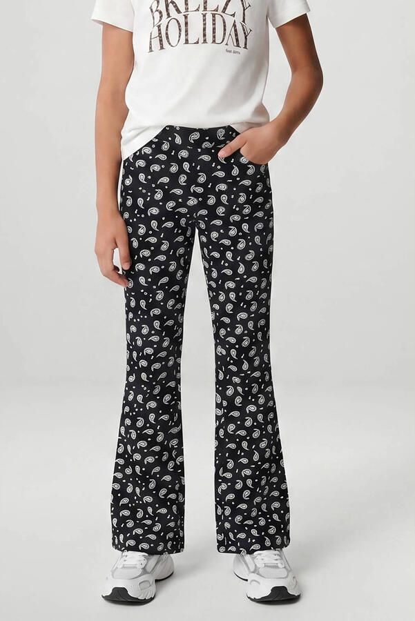 Cars flared broek ILVA FLAIR met paisleyprint zwart wit Meisjes Viscose 128 - Foto 2