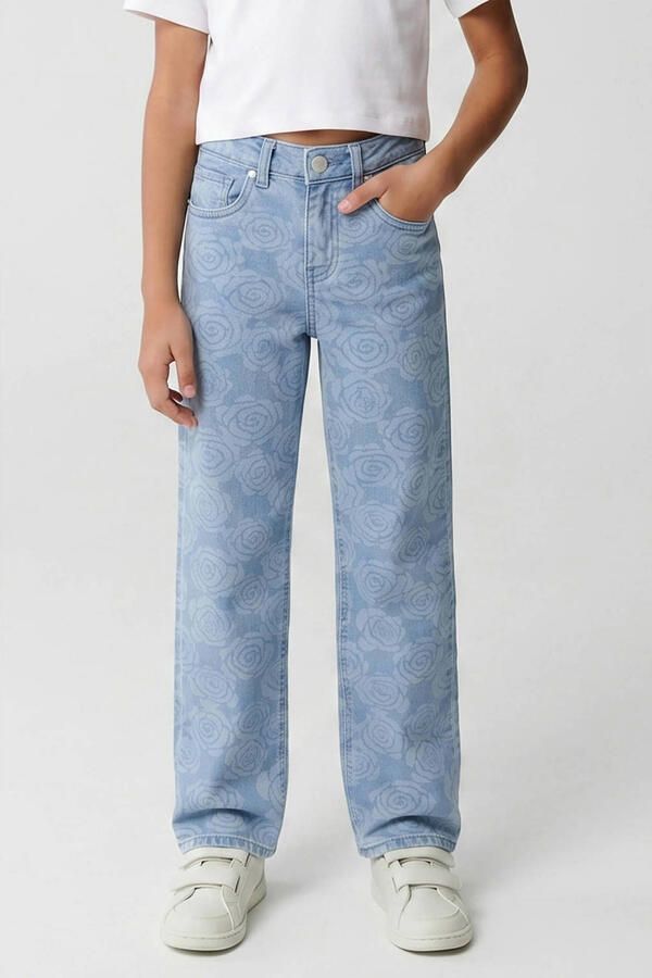 Cars gebloemde loose fit jeans light blue denim - Foto 2