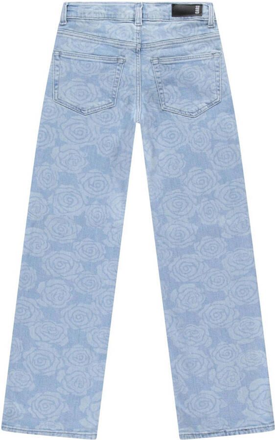 Cars gebloemde loose fit jeans light blue denim - Foto 3