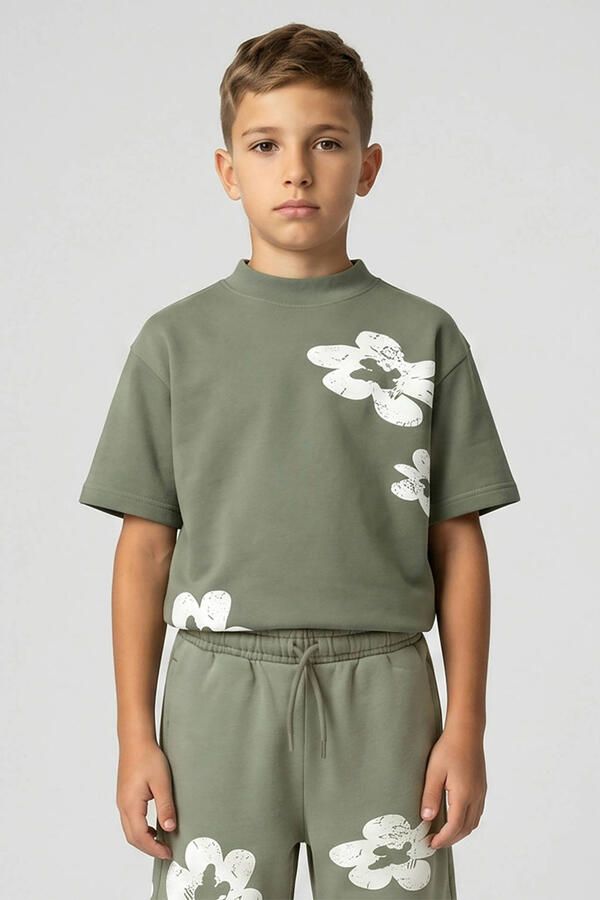 Cars gebloemde T-shirt groen - Foto 3