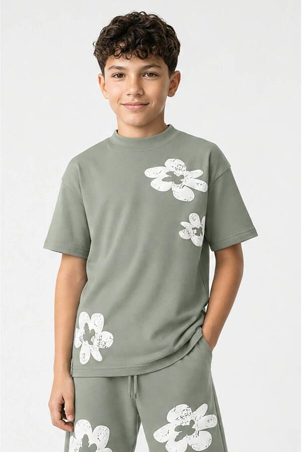 Cars gebloemde T-shirt groen - Foto 2