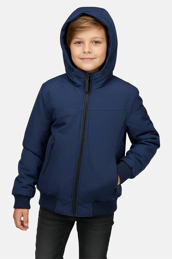 Cars gewatteerde winterjas marineblauw Jongens Polyester Capuchon Effen