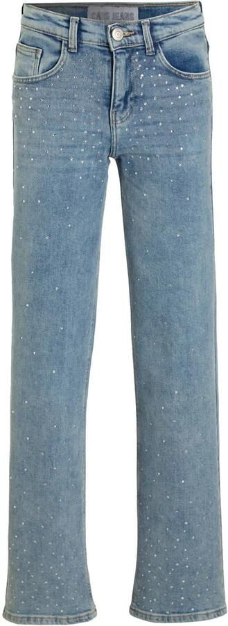 Cars high waist straight leg jeans YARA met all over print rhinestone blue - Foto 5